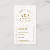 Elegant Gold Trellis Business 3 Letter Monogram Visitekaartje (Voorkant)