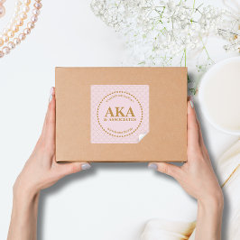 Elegant Gold Trellis Business Monogram Vierkante Sticker