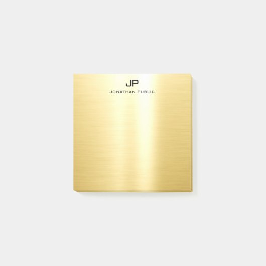 Elegant Gold Trendy Sjabloon Moderne Professional Post-it® Notes (Voorkant)