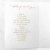 Elegant Gold Tri-voudig Wedding Program Booklet Drieluik Programma (Binnenzijde eerst)