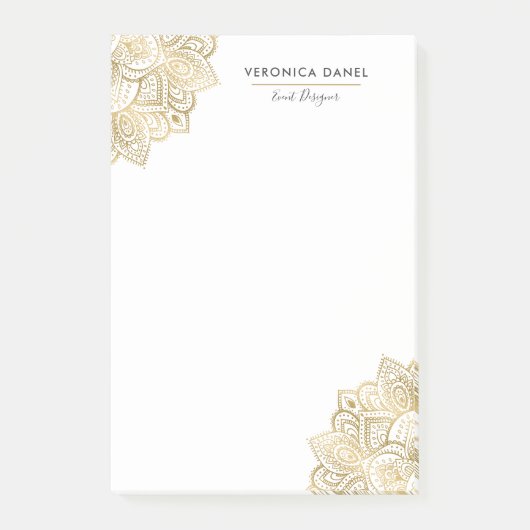 Elegant Gold Tribal Mandala Lace Design Post-it® Notes (Voorkant)