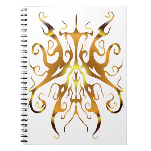 Elegant Gold Tribal Mask Abstract Design Notitieboek (Voorkant)