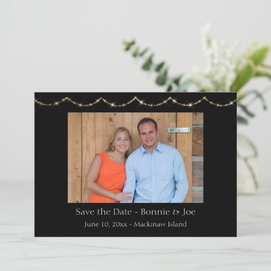 Elegant Gold Trim Foto slaat de datum op (Staand voorkant)