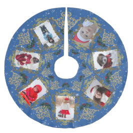 Elegant Gold Trim-serie kerstfoto's collage Kerstboom Rok