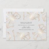 Elegant Gold Tropical Hibiscus Floral Foto Save The Date (Achterkant)