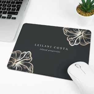 Elegant Gold Tropical Hibiscus Flower Muismat