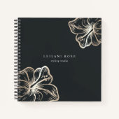 Elegant Gold Tropical Hibiscus Flower Notitieboek (Voorkant)
