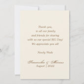 Elegant Gold Tropical Leaves Photo Weduwen Bedankkaart (Achterkant)