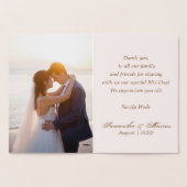 Elegant Gold Tropical Leaves Wedding Bedankt Foto Folie Kaarten (Binnen)