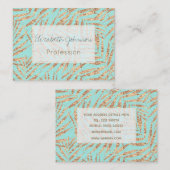 Elegant Gold Tropical Palm laat een ontwerp van ee Visitekaartje (Voorkant / Achterkant)