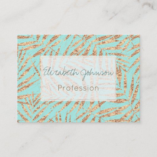 Elegant Gold Tropical Palm laat een ontwerp van ee Visitekaartje (Voorkant)