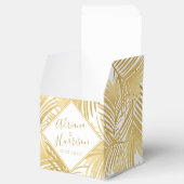 Elegant Gold Tropical Palm Leaves Bedankdoosjes (Geopend)