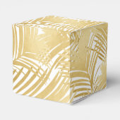 Elegant Gold Tropical Palm Leaves Bedankdoosjes (Achterkant)