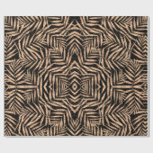 Elegant Gold Tropical Palm Leaves Black Design Cadeaupapier (Vlak)