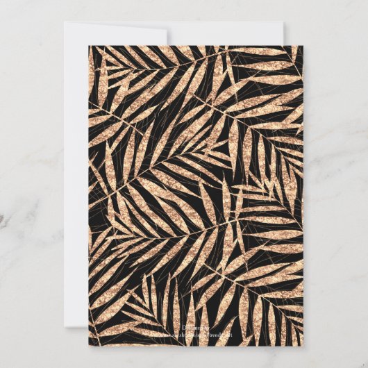 Elegant Gold Tropical Palm Leaves Black Design Kaart (Achterkant)
