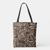 Elegant Gold Tropical Palm Leaves Black Design Tote Bag (Achterkant)