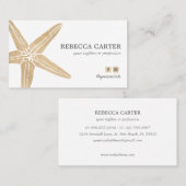 Elegant Gold Tropical Starfish Beach Coastal Visitekaartje (Voorkant / Achterkant)