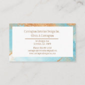Elegant Gold Turquoise Abstracte Typografie Modern Visitekaartje (Achterkant)
