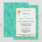 Elegant Gold Turquoise Crown Baptisme Kaart (Voorkant / Achterkant)