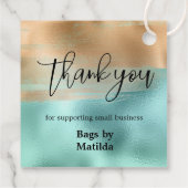 Elegant Gold Turquoise Promotion Hang Labels (Achterkant)