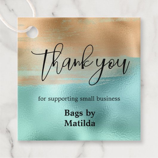 Elegant Gold Turquoise Promotion Hang Labels (Voorkant)