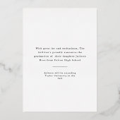 Elegant Gold Type Foto Afstuderen Folie Uitnodiging (Achterkant)