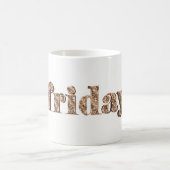 Elegant Gold Typografie Dag van de week Vrijdag Koffiemok (Center)