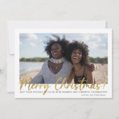 Elegant Gold Typografie Fotokerstkaart Feestdagenkaart (Voorkant)