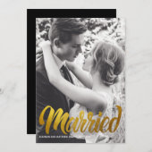 Elegant Gold Typografie huwelijksfoto Kaart (Voorkant / Achterkant)