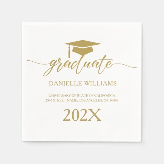 Elegant Gold Typografie op een witte achtergrond Servet (Voorkant)