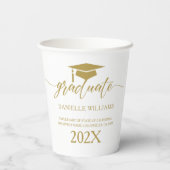 Elegant Gold Typografie op witte achtergrond Papieren Bekers (Achterkant)