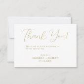 Elegant Gold Typografie op witte Hartelijk dank Bedankkaart (Voorkant)