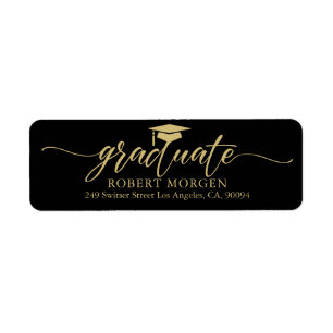 Elegant Gold Typografie op zwarte achtergrond Etiket