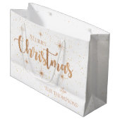 Elegant Gold Typography Stars Merry Kerstry Groot Cadeauzakje (Voorkant Gekanteld)