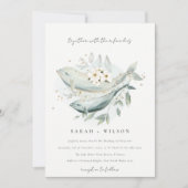 Elegant Gold Underwater Floral Fish Wedding Invite Bedankkaart (Voorkant)