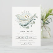 Elegant Gold Underwater Floral Fish Wedding Invite Bedankkaart (Staand voorkant)