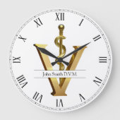 Elegant Gold V Diergeneeskunde Dierenarts Asclepiu Grote Klok (Voorkant)