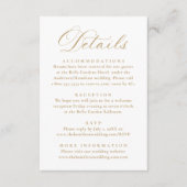 Elegant Gold Victorian Floral Wedding Details Informatiekaartje (Voorkant)