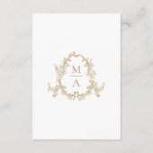 Elegant Gold Victorian Floral Wedding Details Informatiekaartje (Achterkant)