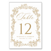 Elegant Gold Victorian Floral Wedding Kaart (Voorkant)