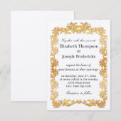 Elegant Gold Vine Border Wedding Kaart (Voorkant / Achterkant)