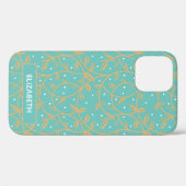Elegant Gold Vines Aqua Case-Mate iPhone Case (Achterkant (horizontaal))