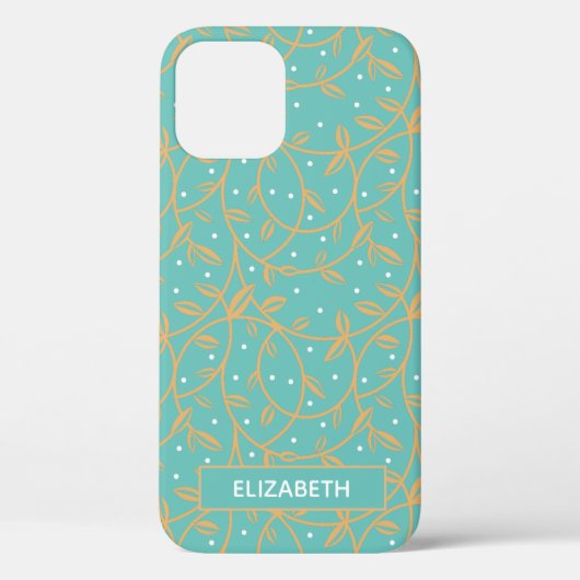 Elegant Gold Vines Aqua Case-Mate iPhone Case (Achterkant)