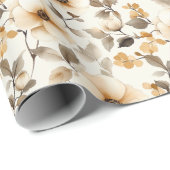 Elegant Gold Vintage Flowers Cadeaupapier (Rol Hoek)