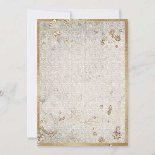 Elegant Gold Vintage Wedding Invitation Kaart (Achterkant)