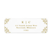 Elegant Gold Vintage Wedding Return Address Etiket (Voorkant)