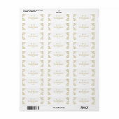 Elegant Gold Vintage Wedding Return Address Etiket (Full Sheet)