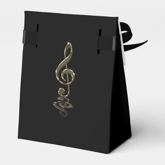 Elegant Gold Violin Key, zwart Bedankdoosjes (Achterkant)