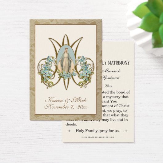 Elegant Gold Virgin Mary Wedding Heilige Kaarten Visitekaartje (Bureau)