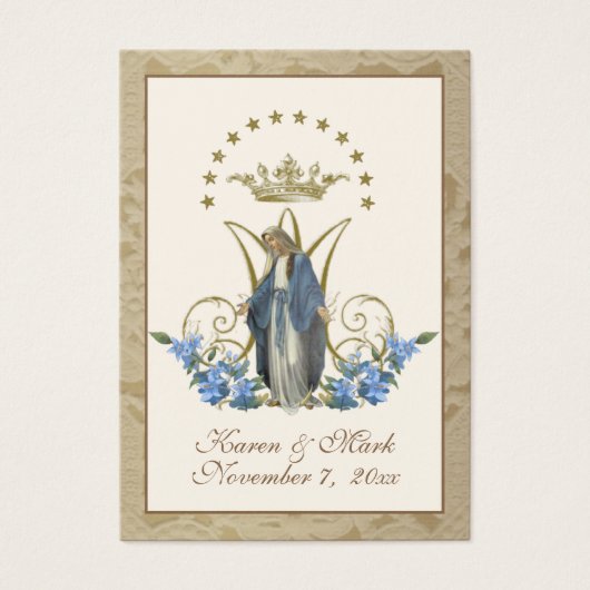 Elegant Gold Virgin Mary Wedding Heilige Kaarten Visitekaartje (Voorkant)